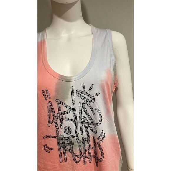 Zadig & Voltaire Tam Jormi Strass Tie-Dye Cotton Tank Top Size Medium - Picture 6 of 11